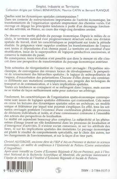 Vingt-cinq ans d'évolution de l'industrie et des territoires français Christel Alvergne