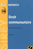 Droit communautaire  Aide-mémoire 3e ed