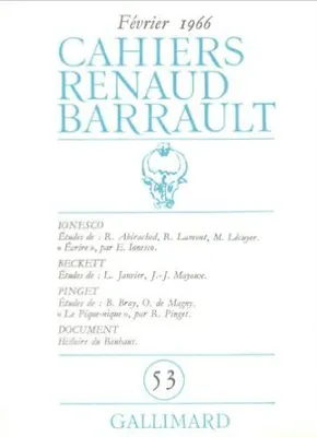 Cahiers Renaud Barrault, Ionesco - Beckett - Pinget