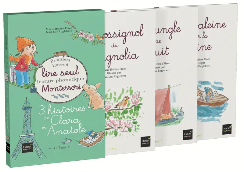 Livres Jeunesse de 6 à 12 ans Romans Premiers livres à lire seul, lecture phonétique Montessori, 3 histoires de Clara et Anatole Marie-Hélène Place