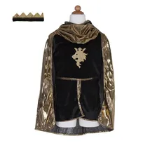 Set chevalier tunique cape et couronne or 9-10 ans