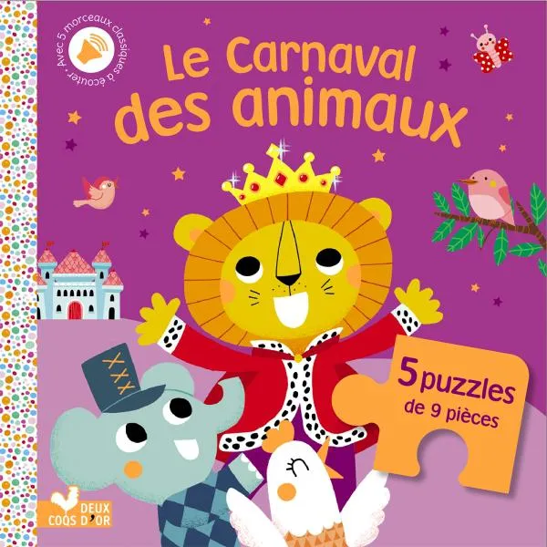 Mes contes puzzles, Le carnaval des animaux - livre puzzle, 5 puzzles de 9 pièces Aurélie Desfour