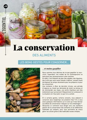 La conservation des aliments, Les bons gestes pour conserver...
