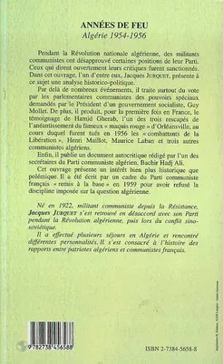 Années du feu, Algérie 1954-1956