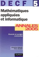 DECF, annales 2005, 5, Mathématiques appliquées et informatique, DECF 5
