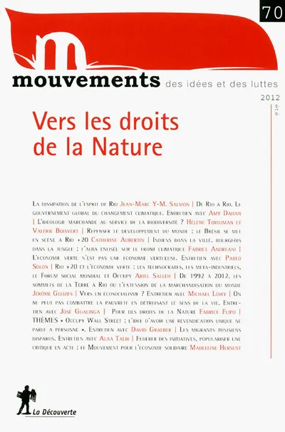 Livres Sciences Humaines et Sociales Sciences sociales Revue Mouvements numéro 70 Les droits de la nature Revue Mouvements