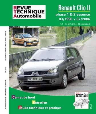 Renault Clio II - phase 1 & 2 essence, 03-1998 > 07-2006, phase 1 & 2 essence, 03-1998 > 07-2006