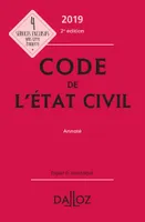 Code de l'état civil 2019, annoté - 2e éd.