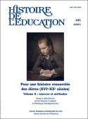 Histoire de l'éducation, n°151/2019, Pour une histoire renouvelée des élèves (XVIe-XXe siècles). Volume 2 : sources et méthodes