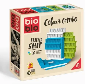 Jeux et Jouets Jeux de construction Constructions magnétiques Mini box blanc vert bleu 40 briques - 40 BRIQUES 3 COULEURS 