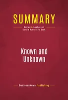 Summary: Known and Unknown, Review and Analysis of Donald Rumsfeld's Book