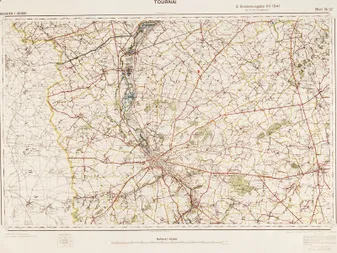 Tournai 1 : 40.000 Sonderausgabe VII 1941 Nur für Dienstgebrauch. Belgien Blatt Nr 37  [ German military map - Bouillon, Belgique (Belgien - Belgium) ]
