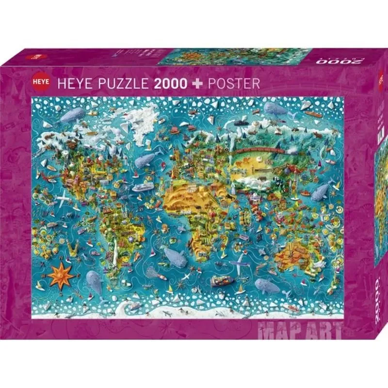 Jeux et Jouets Puzzle Puzzle de plus de 500 pièces Map Art Miniature World 2000 pièces