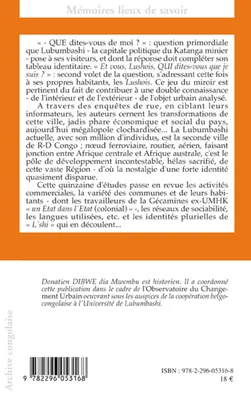 LES IDENTITES URBAINES EN AFRIQUE - LE CAS DE LUBUMBASHI (R-D CONGO), Le cas de Lubumbashi (R-D Congo)