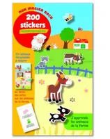 J'apprends les animaux de la ferme - Mon imagier Docu - 200 stickers repositionnables