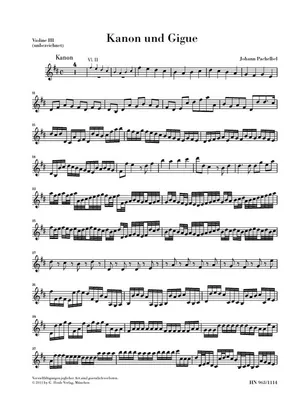 Canon And Gigue In D - Violin 3 Part, Violin 3