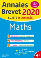 Maths / annales brevet 2020, sujets et corrigés, sujets 2019 inclus