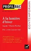 Profil - Jacottet (Philippe) : À la lumière d'hiver, analyse littéraire de l'oeuvre