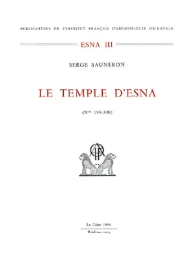 Le temple d'esna tome iii 1968 réédition