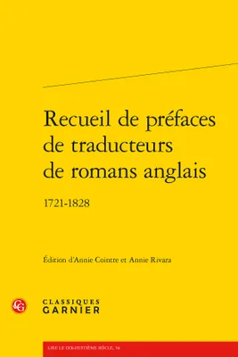 Recueil de préfaces de traducteurs de romans anglais, 1721-1828