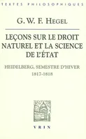 Leçons sur le droit naturel et la science de l'état, Heidelberg, semestre d'hiver 1817-1818