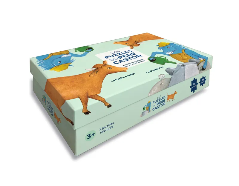 Livres Jeunesse de 3 à 6 ans Livres animés et pop-up Les puzzles du Père Castor - La Vache orange et Le Cheval bleu Butel, Lucile