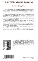 LE COMMANDANT DEODAT: Lettres d'Algérie [Paperback] Le Borgne, Claude, Lettres d'Algérie