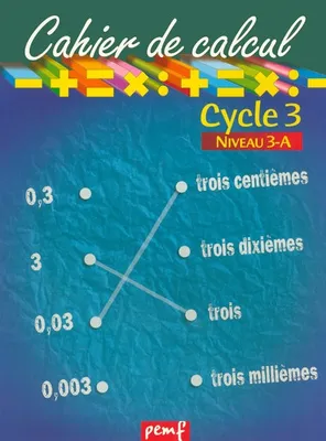 Cahier de calcul cycle 3 niveau 3a