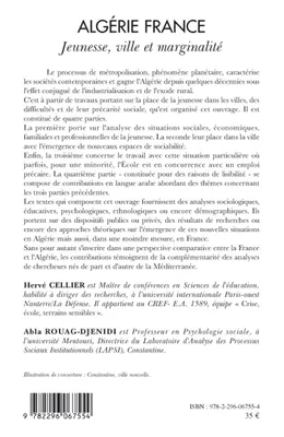 Algérie France jeunesse, ville et marginalité, jeunesse, ville et marginalité
