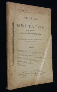 Annales de Bretagne. Revue publiée par la Faculté des lettres de Rennes. tome XXXIII n° 2 1918