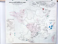 Carte des Richesses Minérales de la France établie par la Direction des Mines (Bureau de Documentation Minière) et le Bureau de Recherches Géologiques et Minières. Situation au 1er avril 1959