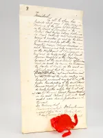 [ Manuscript Document sealed by John Rousseau, dated 13 th of January 1892 ]  