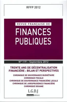 REVUE FRANCAISE DE FINANCES PUBLIQUES, 2012 N 119