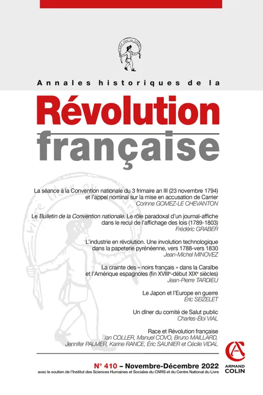 Livres Histoire et Géographie Histoire Histoire générale Annales historiques de la Révolution française Nº410 4/2022 Varia, Varia COLLECTIF
