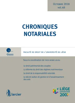 Chroniques notariales. Volume 68