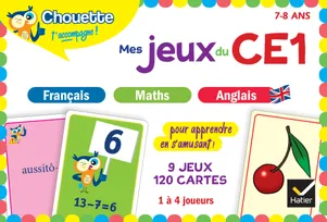 Mes jeux du CE1 en français, maths, anglais, 9 jeux éducatifs - 120 cartes