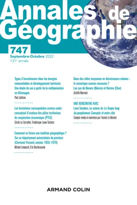 Annales de géographie - N° 747 5/2022, Varia